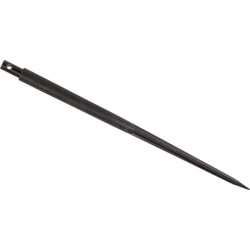 Krautuvo dantis, tiesus, dvigubas T formos profilis 30x820 mm, smailus galas su Ø10 ritininiu kaiščiu, juodas FT486442