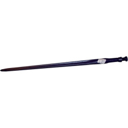 Krautuvo dantis, tiesus, žvaigždės formos, 35x820 mm, smailus galas su M22x1,5 mm veržle, juodas, FST FT484326