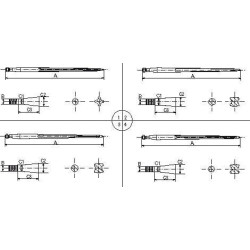 Krautuvo dantis, tiesus, dvigubas T formos profilis 36x900mm, smailus galas su M22x1,5mm veržle, juodas, Battista Porteri FT2103