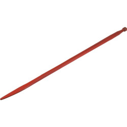 Krautuvo pirštas, tiesus, kvadratinis, 44x1400mm, suplotas galas su M30x2mm veržle, raudonas, Kverneland KK241167