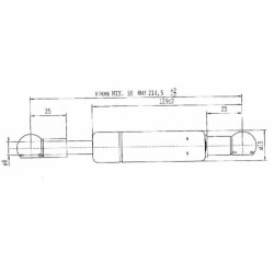 Case - IH JX100U Maxxima CA703702 Dujinis statramstis L214.5mm 410N Stabilus