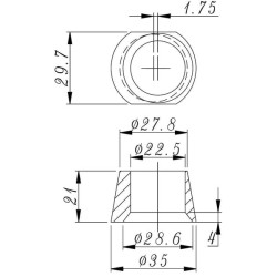 Ekscentrinė įvorė M22, šerkšnas FT0221