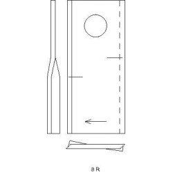 Vejapjovės peilis RH 106x48x4mm, anga Ø19mm, tinka Fella 122330