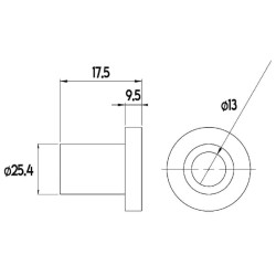 Peties įvorė L 17,5 x 25,4 7191095N
