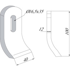 Alkūninis spragilas 100x40mm Herder 95722018