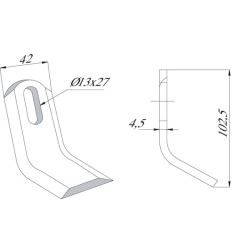 Geležtė RH 42x103mm didelė Mott CK2100