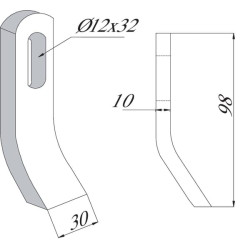 Viršutinė dalis 30x10mm Herder 95722002