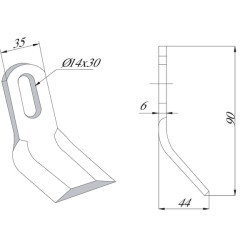 Alkūninis spragilas 35x90mm Nobili CK4390