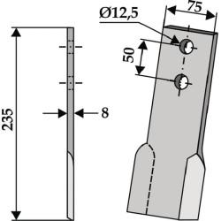 Rotacinis peilis 75x235 LH Perfect CK4720L