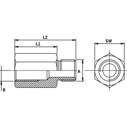 Adapteris M/F 1 BSP L160 VRB16