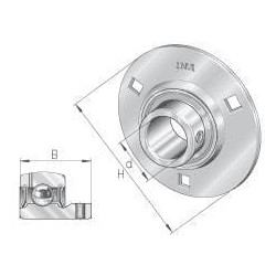 Plieninis guolio pusinis guolis MSB FLAN90MSBFA125