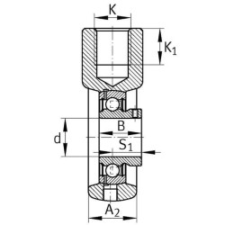 Pilnas spaustuko guolis PHEY25