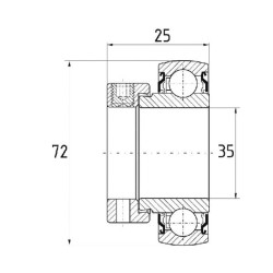 Savaime išsilyginantis rutulinis guolis 35x72x19mm FŁT 7780D207