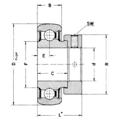 Guolio įdėklas 40x80x43,7 SKF XGGRAE40NPPB