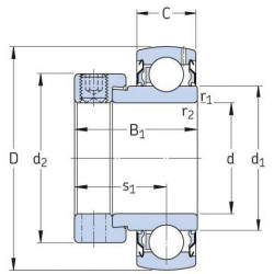Guolio įdėklas 1-1/4" / 31,75x62x18mm SKF YET206104SKF