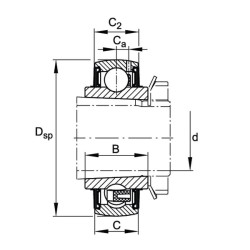 Guolio įdėklas 20x52x17mm INA/FAG UK205