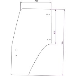 Case - IH JX1090U Maxxima 87302768N Durų stiklas
