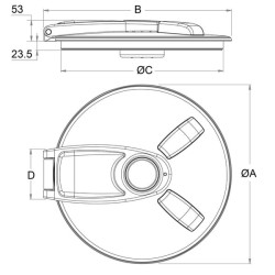 Atverčiamas bako dangtis Ø 457 mm 8170015