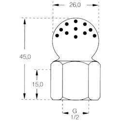 Valymo purkštuvas 1/2" 240° PVC 54090950