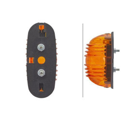 Posūkio lemputė 18W, ovali, 12V, gintaro spalvos, prisukama, 83x41mm, Hella 2BA001227211