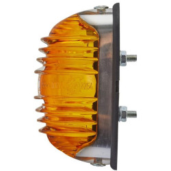 Posūkio lemputė 18W, ovali, 12V, gintaro spalvos, korpusas: sidabrinis, prisukamas, 83x41mm, Hella 2BA001227201