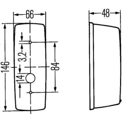 Posūkio lemputė LH 21W, stačiakampė, 12/24V, gintaro spalvos, prisukama, 146xHella 2BA001277011