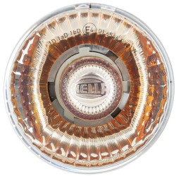 Posūkio lemputė 21 W, apvali, 12 V, skaidri/geltona, korpusas: sidabrinis, prisukamas, Ø 66 mm AMP kištukas, Hella 2BA009001201