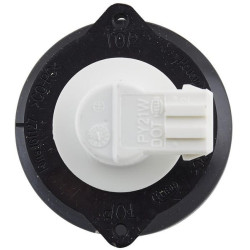 Posūkio lemputė 21 W, apvali, 12 V, skaidri/geltona, korpusas: sidabrinis, prisukamas, Ø 66 mm AMP kištukas, Hella 2BA009001201