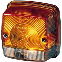 Posūkių ir gabaritinis žibintas 21 W, kvadratinis, 12 V, gintaro / skaidrus, tvirtinamas varžtais, 84 x 84 mm, Hella 2BE00301425