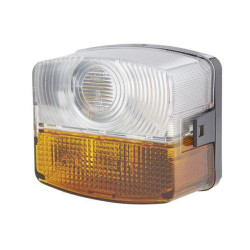 Posūkių ir gabaritinis žibintas RH 21W, kvadratinis, 12V, gintaro/skaidrus, tvirtinamas varžtais, 85x54x95mm, Hella 2BE003182101