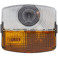 Posūkių ir gabaritinis žibintas RH 21W, kvadratinis, 12V, gintaro/skaidrus, tvirtinamas varžtais, 85x54x95mm, Hella 2BE003182101