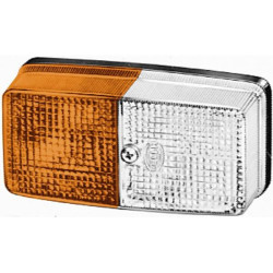 Posūkių ir gabaritinis žibintas 21/5W, stačiakampis, 12V, gintaro/skaidrus, tvirtinamas varžtais, 125x45x62mm, Hella 2BE00334700