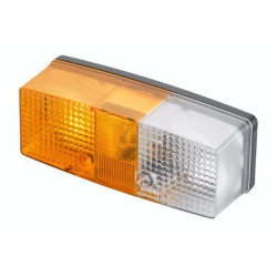 Posūkių ir gabaritinis žibintas RH 21/5W, stačiakampis, 12V, gintaro/skaidrus, tvirtinamas varžtais, 158x51x64mm, Hella 2BE00318