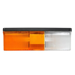 Posūkių ir gabaritinis žibintas RH 21/5W, stačiakampis, 12V, gintaro/skaidrus, tvirtinamas varžtais, 158x51x64mm, Hella 2BE00318
