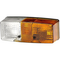Posūkių ir gabaritinis žibintas RH 21/5W, stačiakampis, 12V, gintaro/skaidrus, tvirtinamas varžtais, 158x51x64mm, Hella 2BE00318