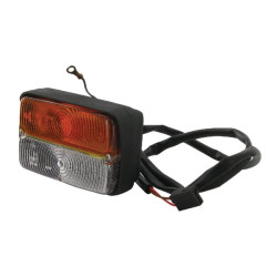 Halogeninis posūkio ir gabaritinis žibintas, priekinis, stačiakampis, 12 V, gintaro/skaidrus, tvirtinamas varžtais, Cobo 0323500