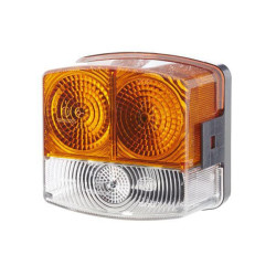 Posūkių ir gabaritinis žibintas RH 21/10W, kvadratinis, 12V, gintaro/skaidrus, tvirtinamas varžtais, 95x54,5x90mm, Hella 2BE0027