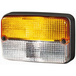 Posūkių ir gabaritinis žibintas 21/5W, stačiakampis, 12V, gintaro/skaidrus, tvirtinamas varžtais, 120x55x80mm, Hella 2BE99713108