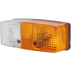 Posūkių ir gabaritinis žibintas LH 21/5W, stačiakampis, 12/24V, gintaro/skaidrus, tvirtinamas varžtais, 158x51x64mm, Hella 2BE00