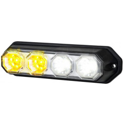 Daugiafunkcinis priekinis žibintas LED, stačiakampis, 12-24V, baltas, 147x37x42mm, 4 LED, Kramp LA80031