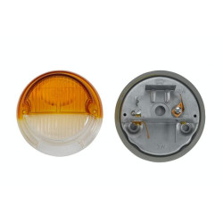 Posūkių ir gabaritinis žibintas 18/3W, apvalus, 12V, gintaro spalvos/skaidrus, Ø 78 mm, Hella 2BE001259061