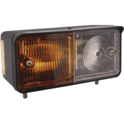 Posūkių ir gabaritinis žibintas RH halogeninis, priekinis, 12/24V, gintaro/baltos spalvos, tvirtinamas varžtais, 150x77 mm, Waś 