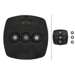 Gabaritinis žibintas 5W, kvadratinis, 12V, skaidrus, tvirtinamas varžtais, 62x40x62mm, Hella 2PF003057041