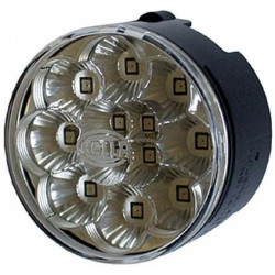 Indikatoriaus lemputė LED, apvali, 12 V, skaidri, prisukama, Ø 66 mm, AMP 2 kontaktų, 12 LED, Hella 2BA009001431