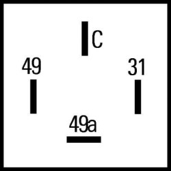 Posūkio signalo relė, 4 polių, 24V, LED, 4DM009492001