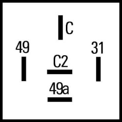 Posūkio signalo relė, 5 polių LED, 12V, 4DN009492101