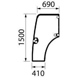 Case - IH JX1060V Maxxima 87301768N Durų stiklas