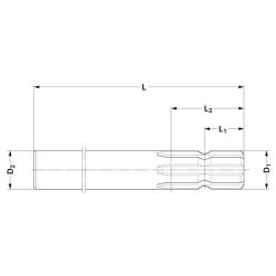Velenas su įpjovomis 450L 13/8 vienpusis 6735451KR