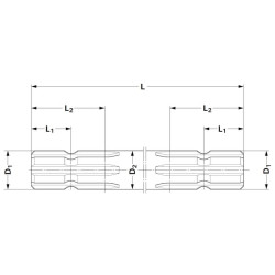 Velenas su įpjovomis 250L 13/8 2-pusis 6735252KR