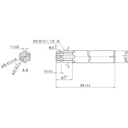 Veleno galas 300 mm 1-1/8 1 pusės 6730301KR
